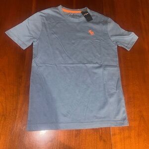 Abercrombie Kids Blue T-Shirt with Orange Logo